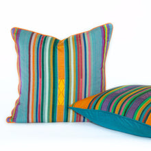 Handwoven Jewel Toned Stripe Pillow - Memento Style