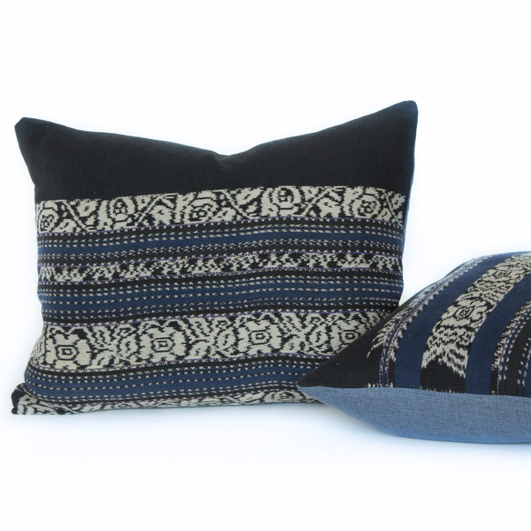 Vintage Indigo Stripe Pillow - Memento Style